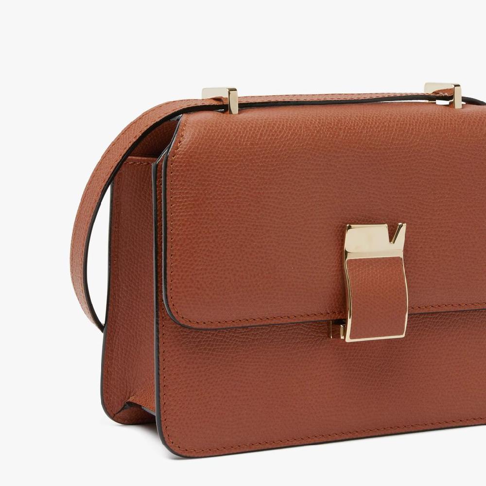 Valextra Borsa a tracolla da Donna in Pelle Marrone di Lusso | Valextra Saldi Di Fabbrica