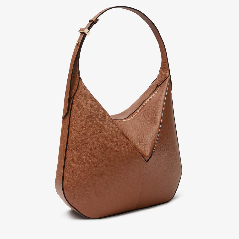 Valextra Borsa hobo da Donna di Lusso in pelle Marrone | Valextra Vivi Vendite Flash
