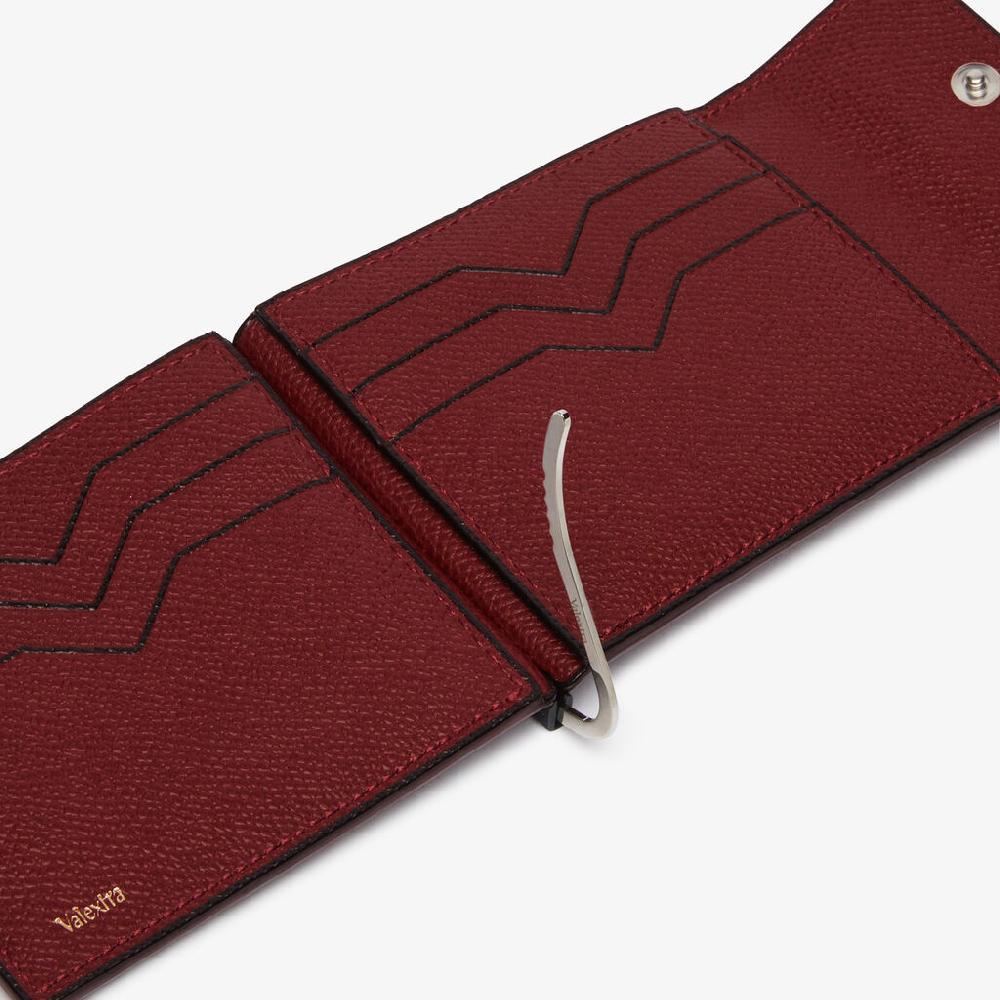 Valextra Portafoglio con fermasoldi in Pelle Bordeaux | Valextra Moda
