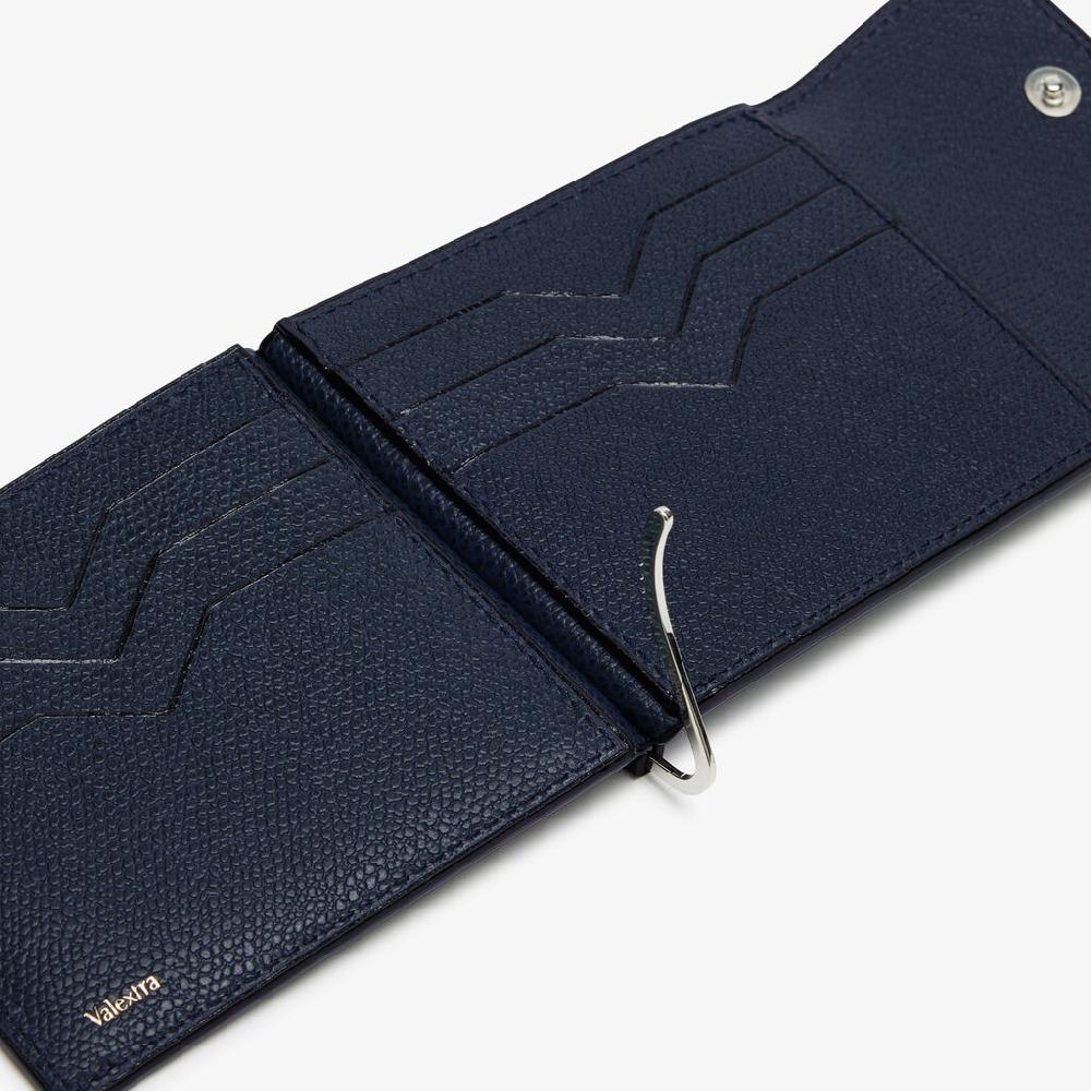 Valextra Portafoglio fermasoldi da Uomo in Pelle Blu | Valextra 2025