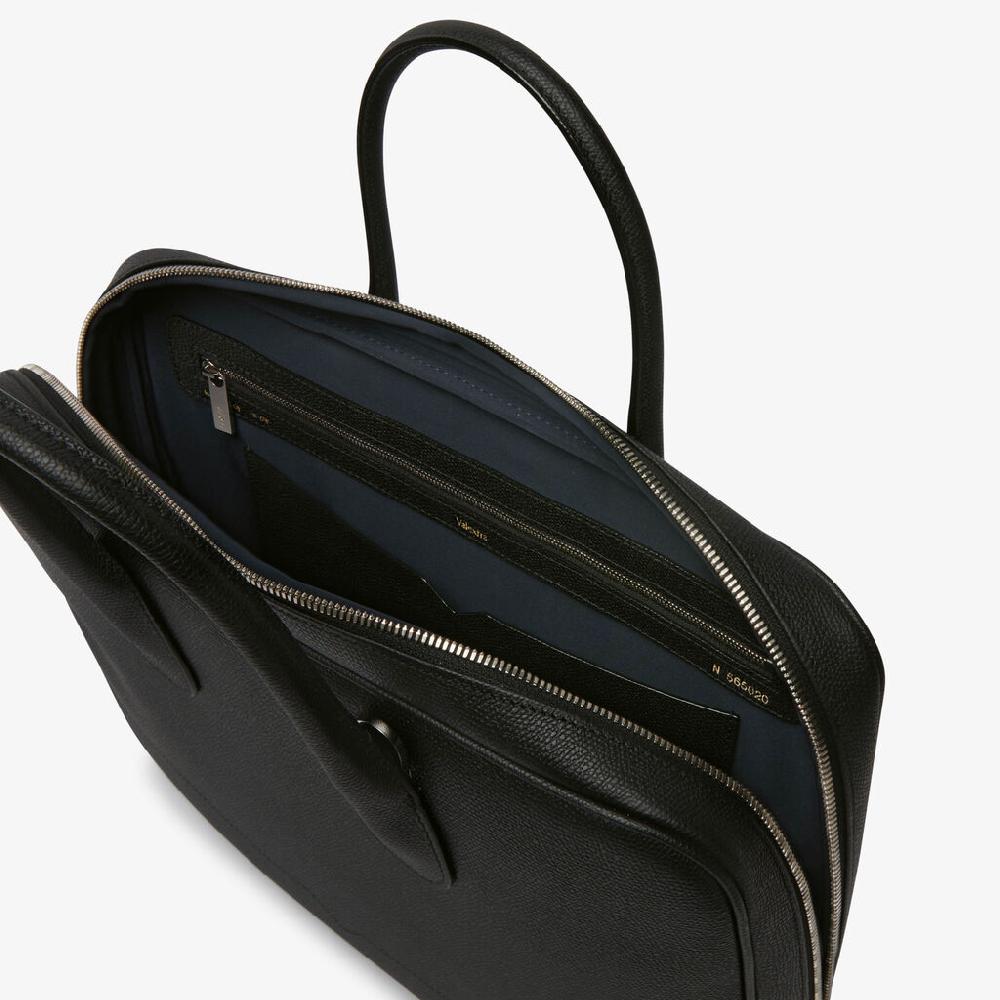 Valextra Laptop bag da Uomo in Pelle Nera di Lusso | Valextra My Logo Italia