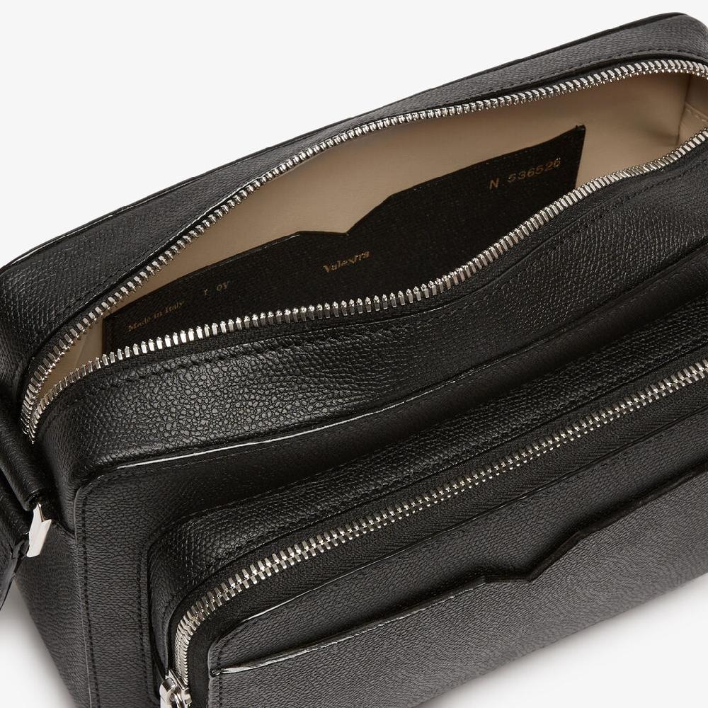 Valextra Borsa compatta Reporter in Pelle Nera | Valextra V-Line Vendita