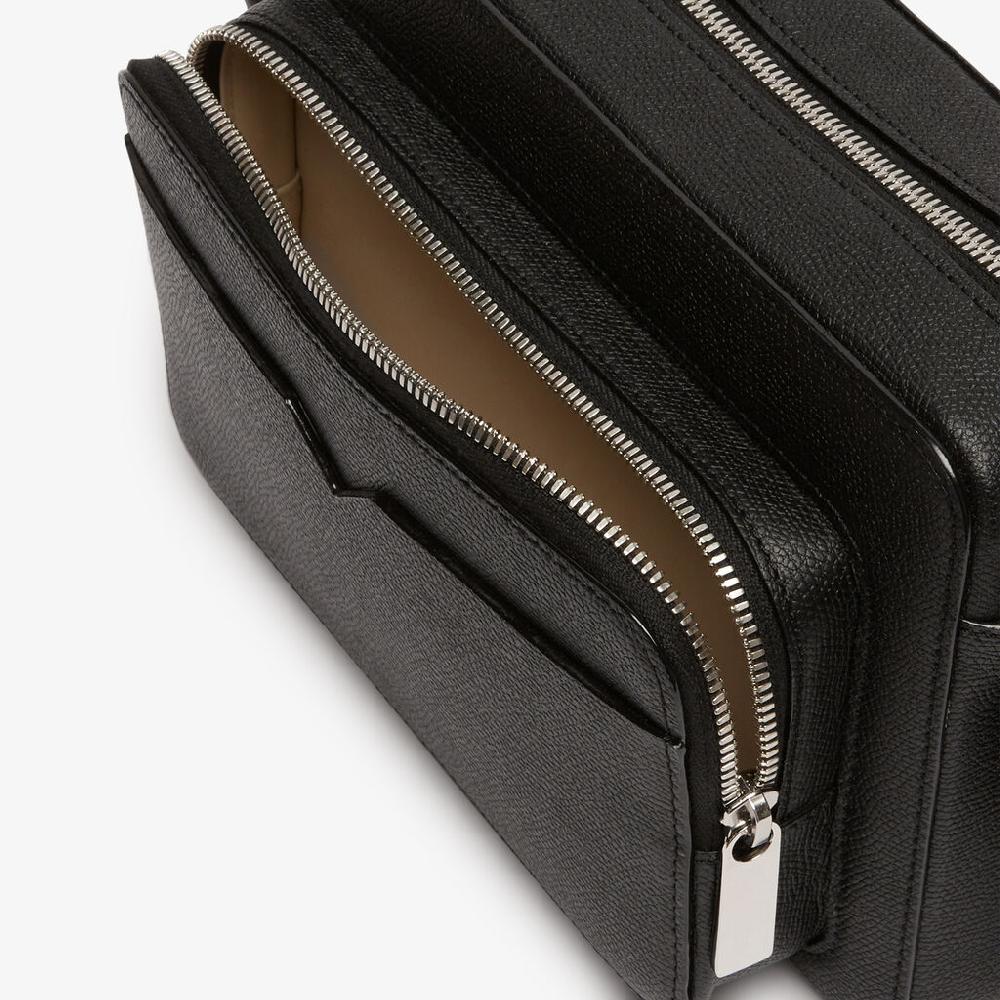 Valextra Borsa compatta Reporter in Pelle Nera | Valextra V-Line Vendita