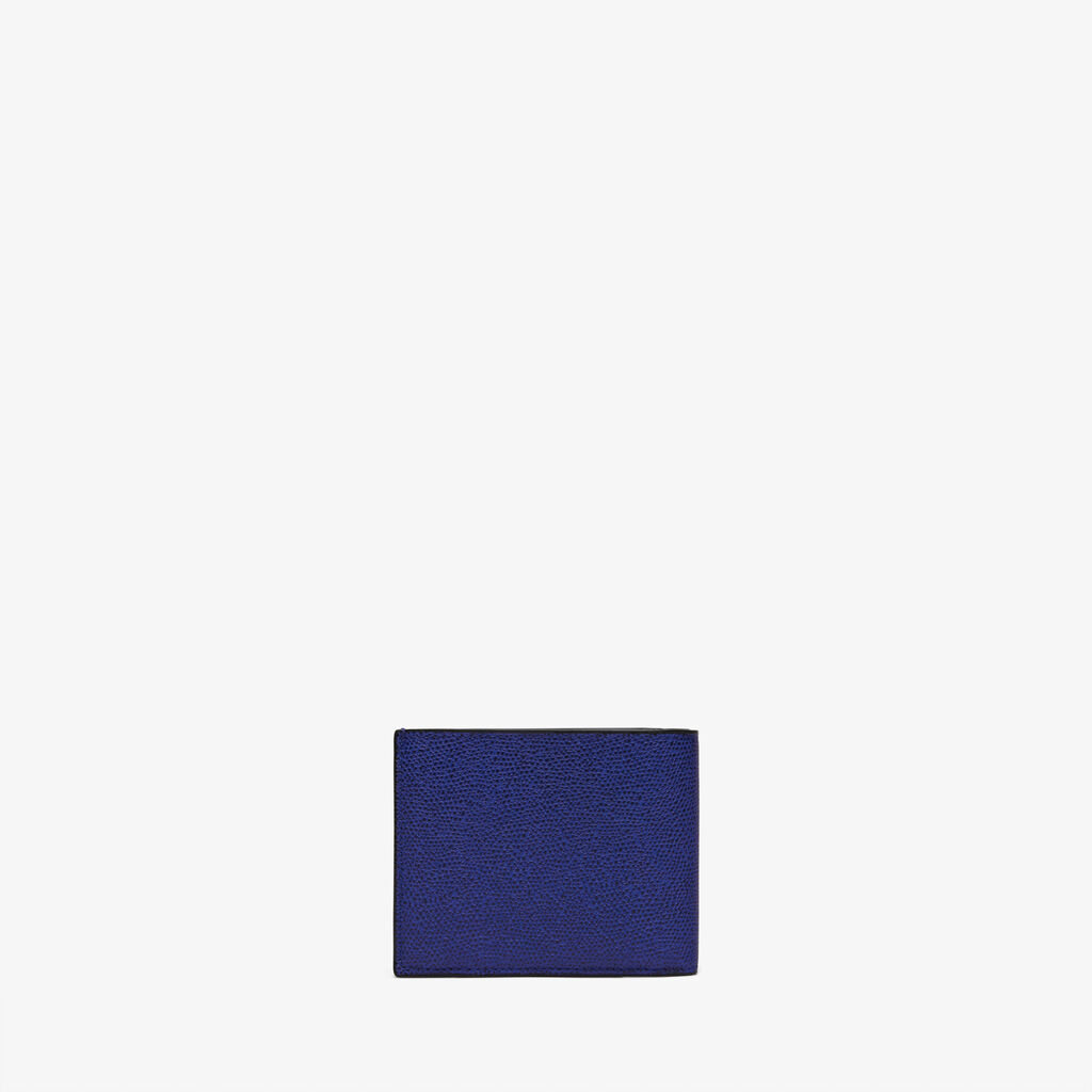 Valextra Portafoglio Bifold in Pelle Blu con portamonete | Valextra Sottocosto