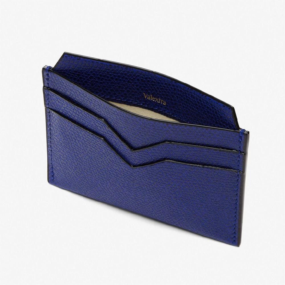 Valextra Portatessere e carte di credito in Pelle Blu | Valextra Presa