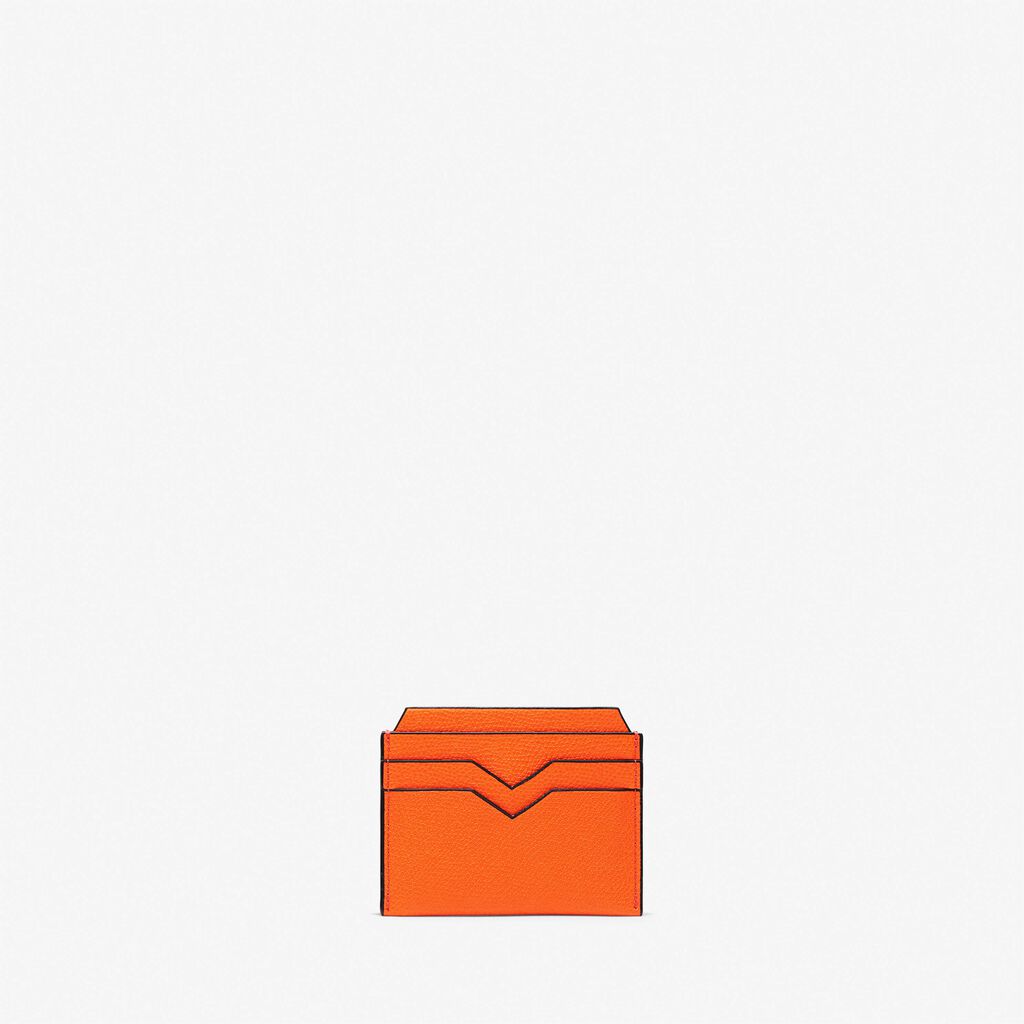 Valextra Portatessere compatto in Pelle Arancione | Valextra Sconto