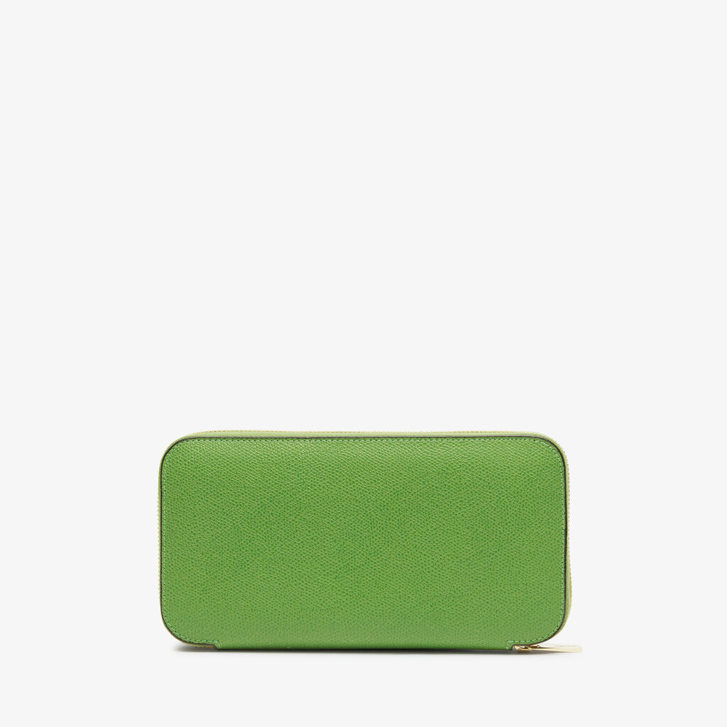 Valextra Portafoglio da Donna di Lusso in Pelle Verde | Valextra Zip Around