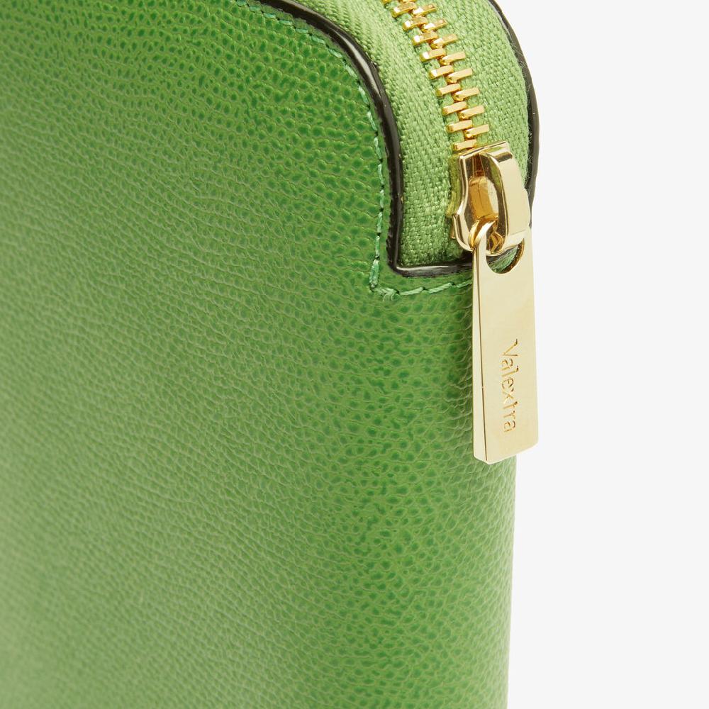 Valextra Portafoglio da Donna di Lusso in Pelle Verde | Valextra Zip Around Offerta