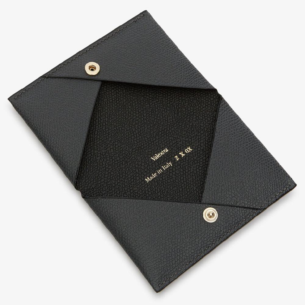 Valextra Porta carte da Uomo di Lusso in Pelle Grigia e Nera | Valextra Saldi