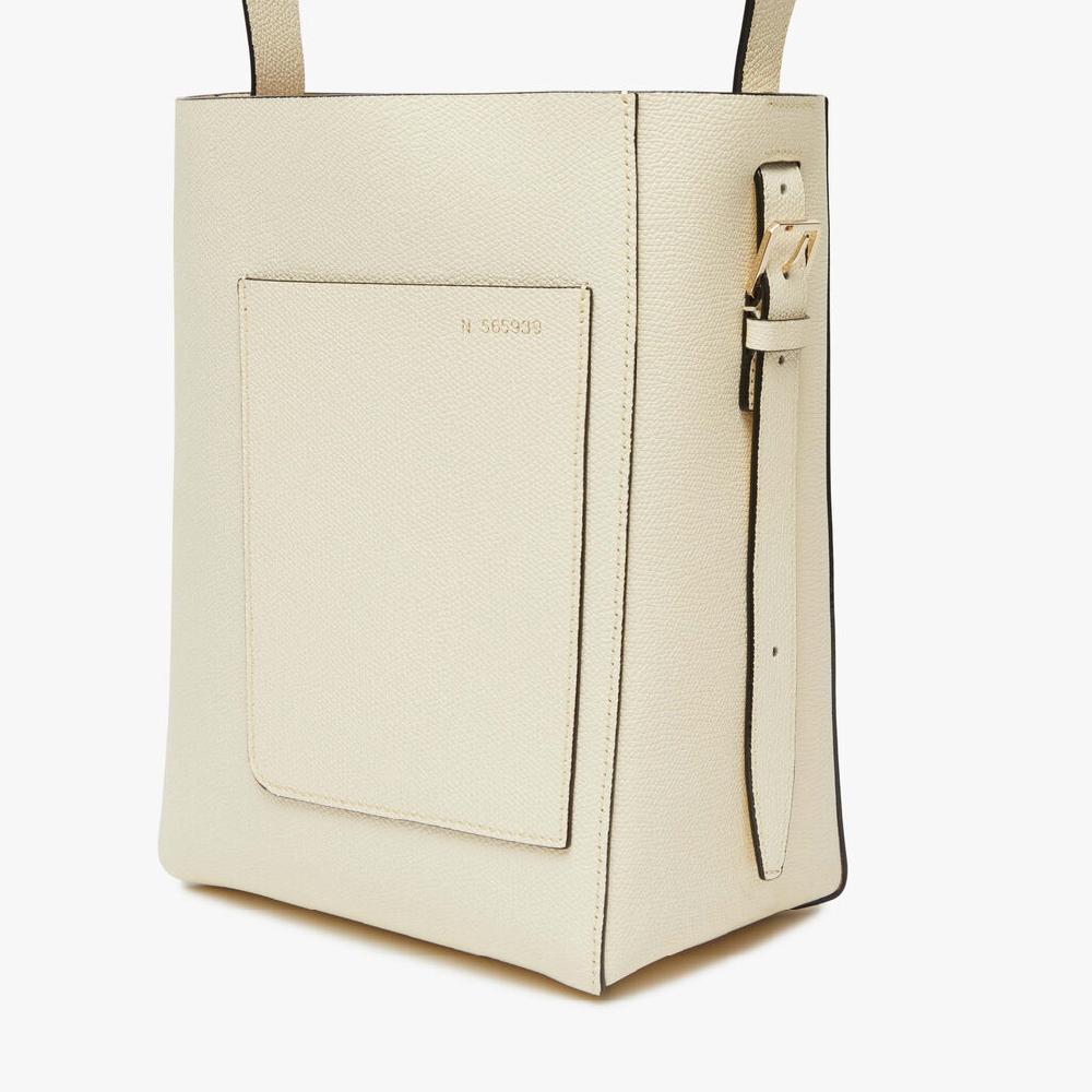 Valextra Borsa a secchiello da Donna Mini in Pelle Bianca | Valextra Soft Vendita Economica