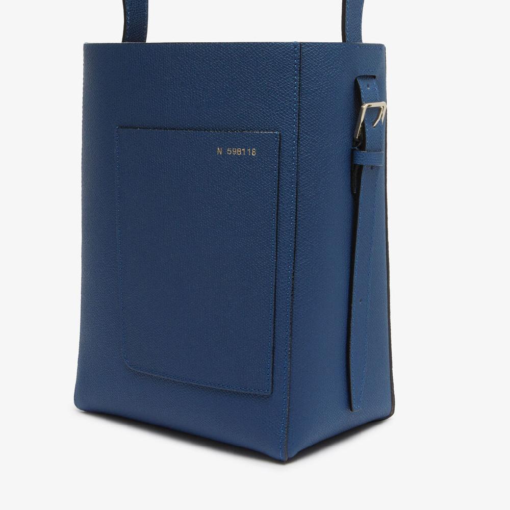 Valextra Borsa a secchiello da Donna in Pelle Blu Zaffiro | Valextra Soft I Più Venduti