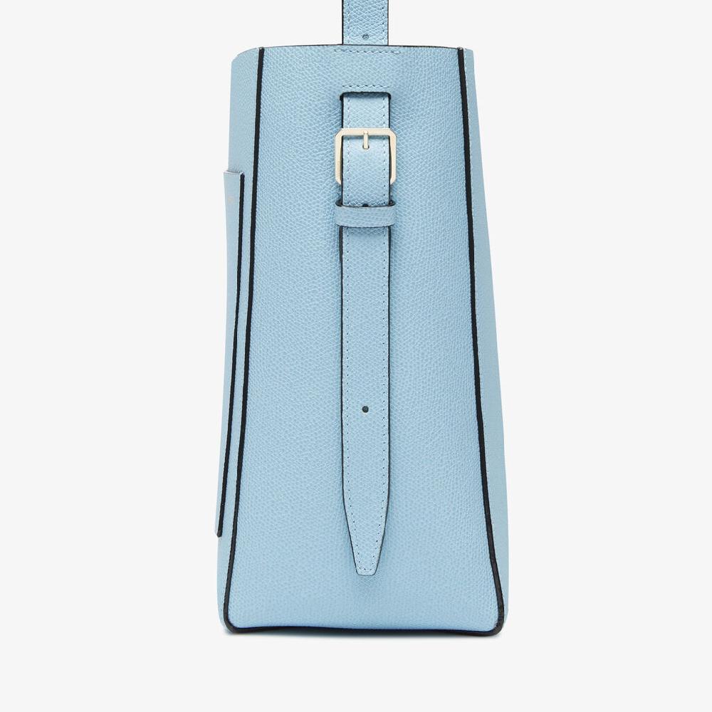 Valextra Borsa a secchiello da Donna Mini in Pelle Blu | Valextra Soft Vendite Flash