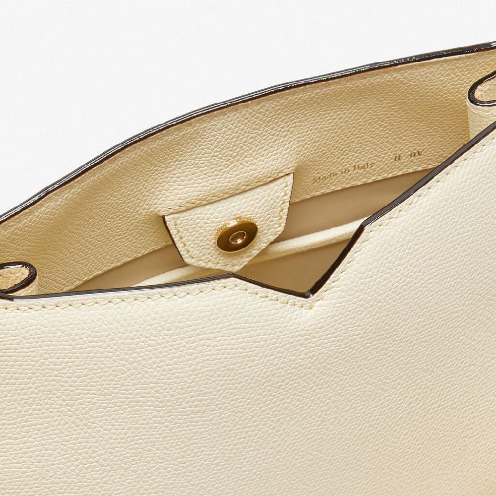 Valextra Borsa a spalla Mini in Pelle Bianca | Valextra Hobo Negozio