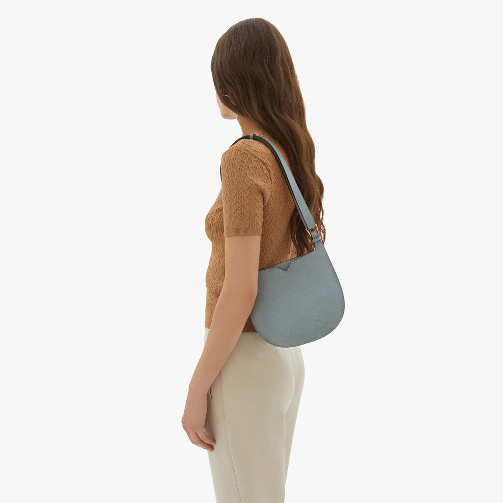 Valextra Borsa a spalla Mini in Pelle Blu | Valextra Hobo In Saldo