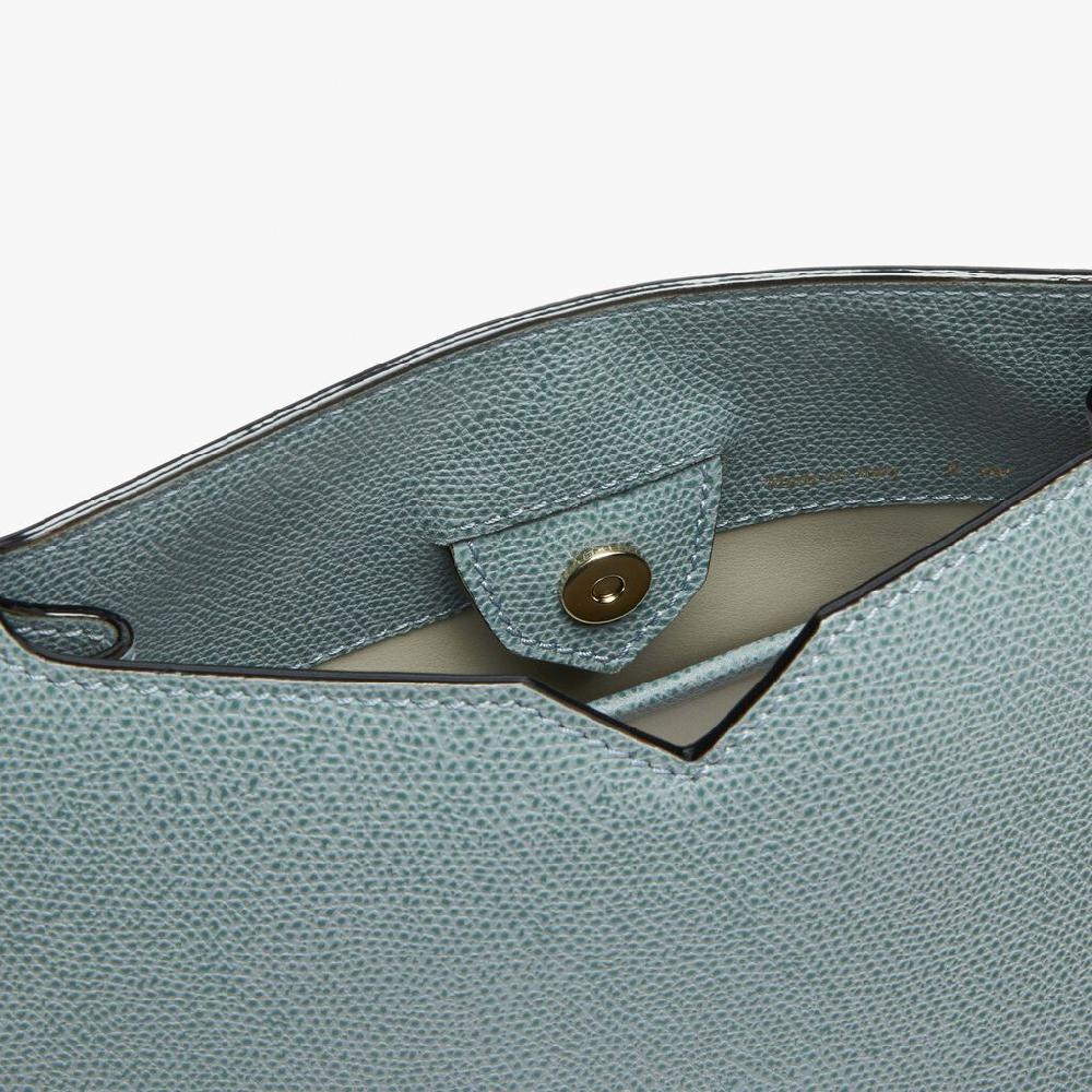 Valextra Borsa a spalla Mini in Pelle Blu | Valextra Hobo In Saldo