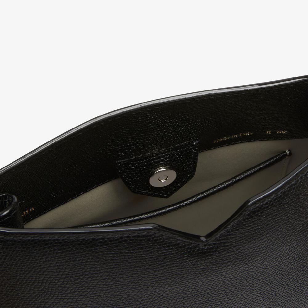 Valextra Borsa a spalla Mini in Pelle Nera | Valextra Hobo Nuova