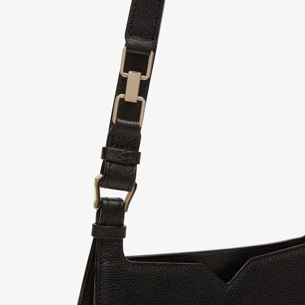 Valextra Borsa a spalla Mini in Pelle Nera | Valextra Hobo Nuova