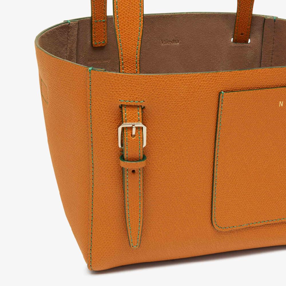 Valextra Borsa Secchiello da Donna in Pelle Marrone rigida | Valextra Soft 2025