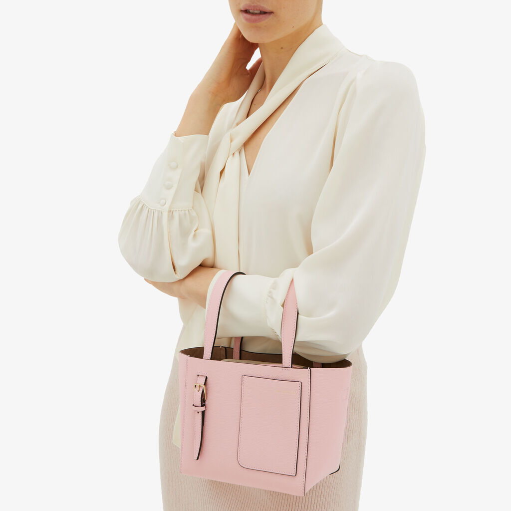 Valextra Borsa Secchiello da Donna di Lusso in Pelle Rosa | Valextra Soft Italy