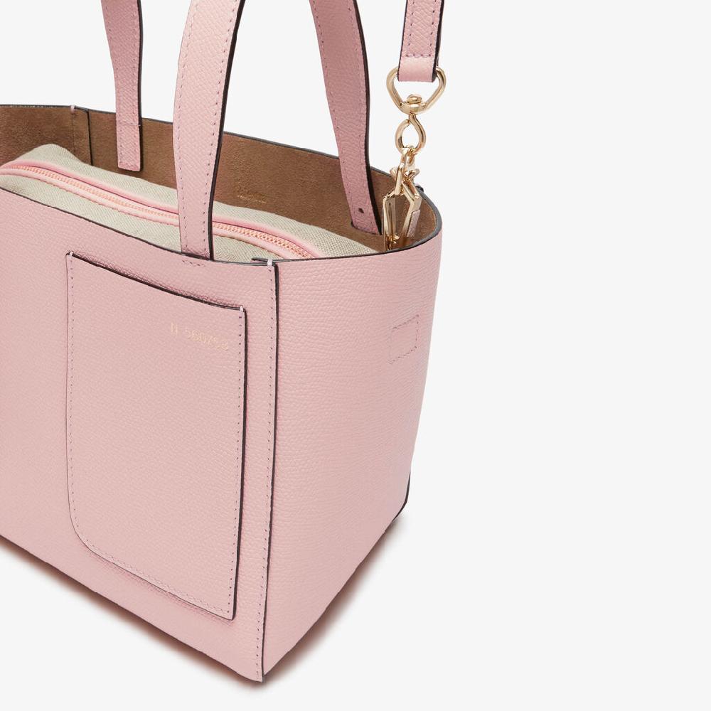 Valextra Borsa Secchiello da Donna di Lusso in Pelle Rosa | Valextra Soft Italy