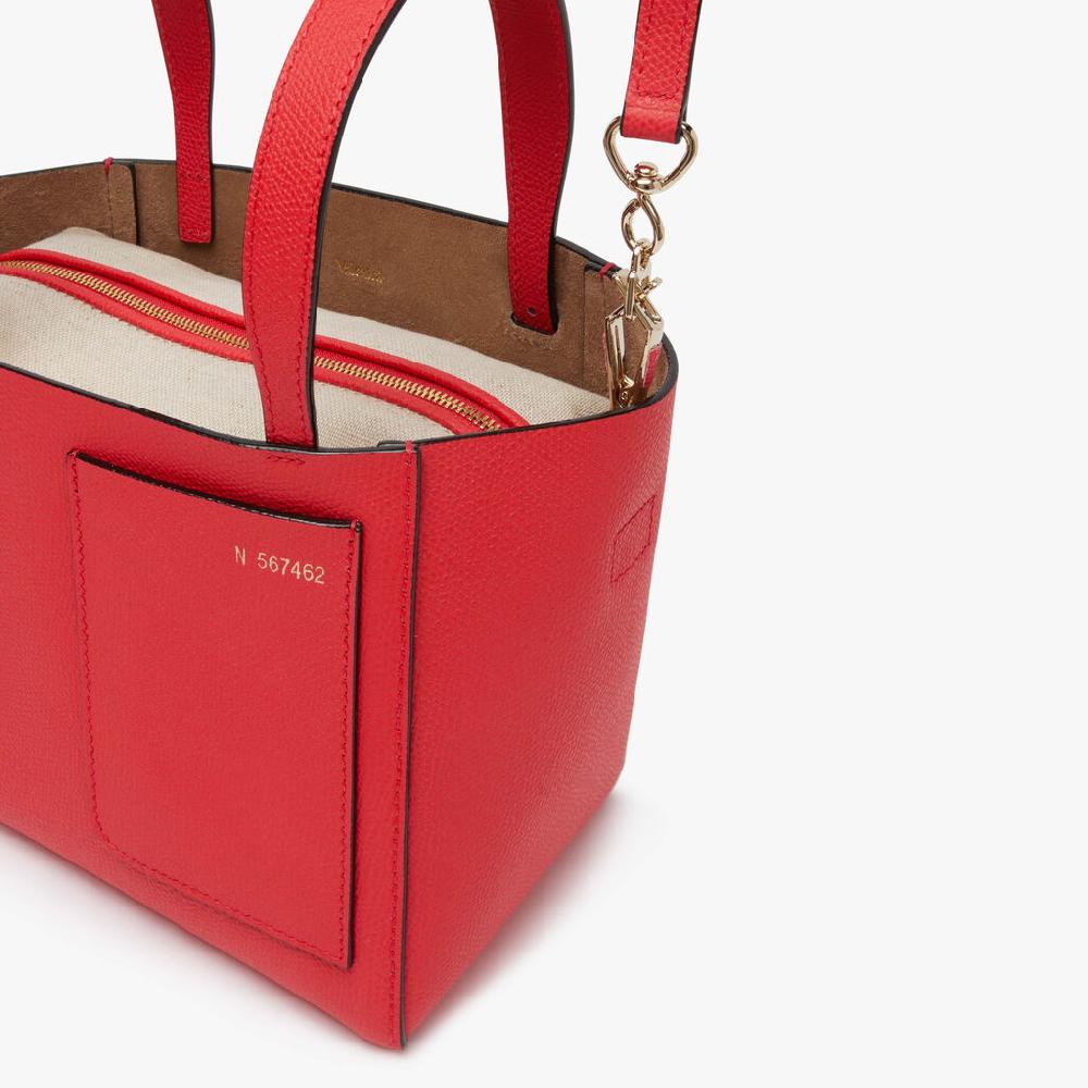 Valextra Borsa a secchiello da Donna in Pelle Rossa | Valextra Soft Italia