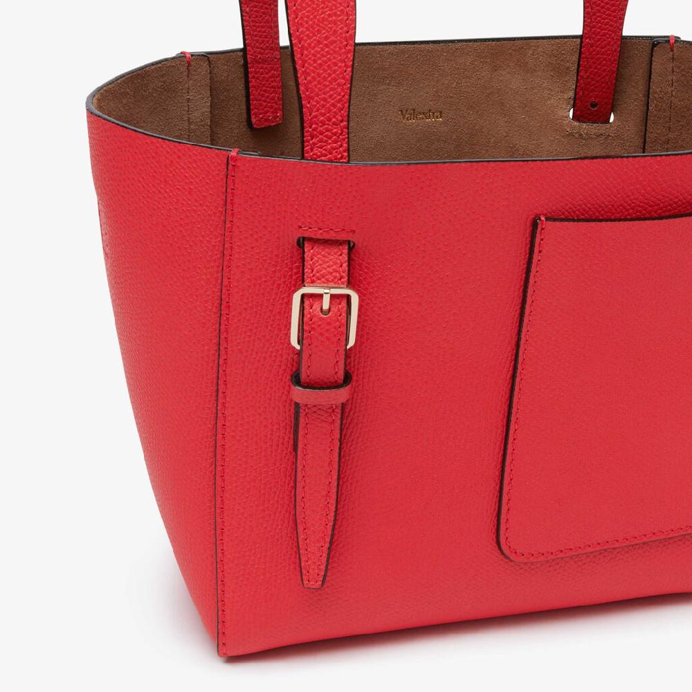 Valextra Borsa a secchiello da Donna in Pelle Rossa | Valextra Soft Italia