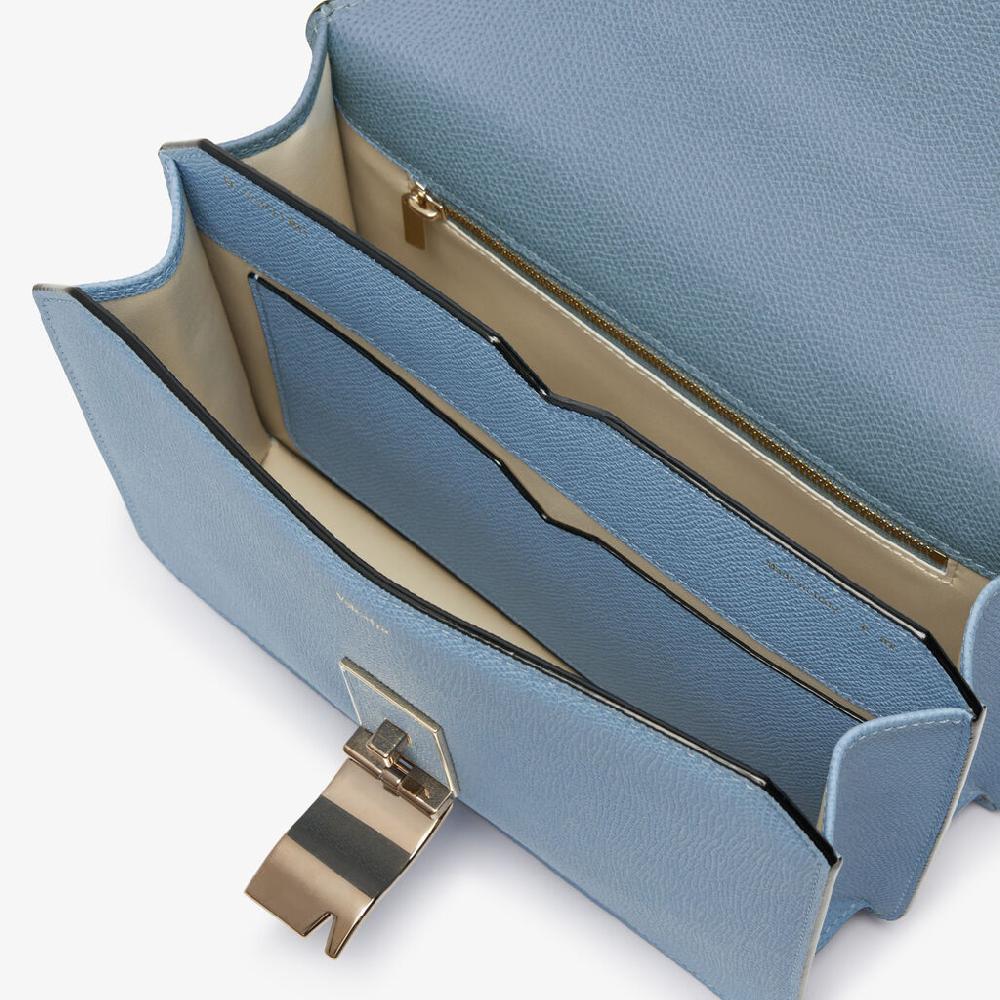 Valextra Borsa tracolla da Donna di Lusso in Pelle Azzurra | Valextra In Linea