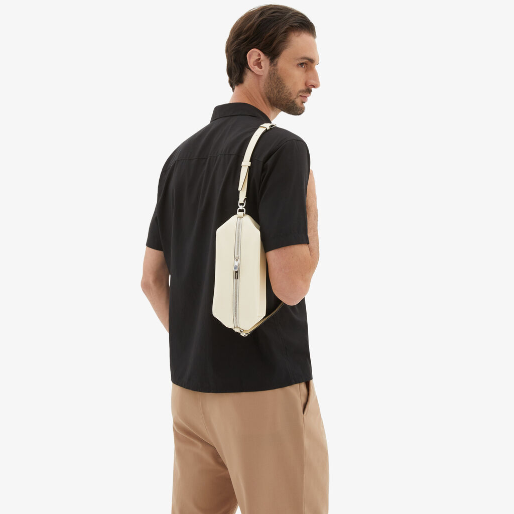 Valextra Borsa Origami Mini da Uomo in Pelle Bianca | Valextra Nuovo