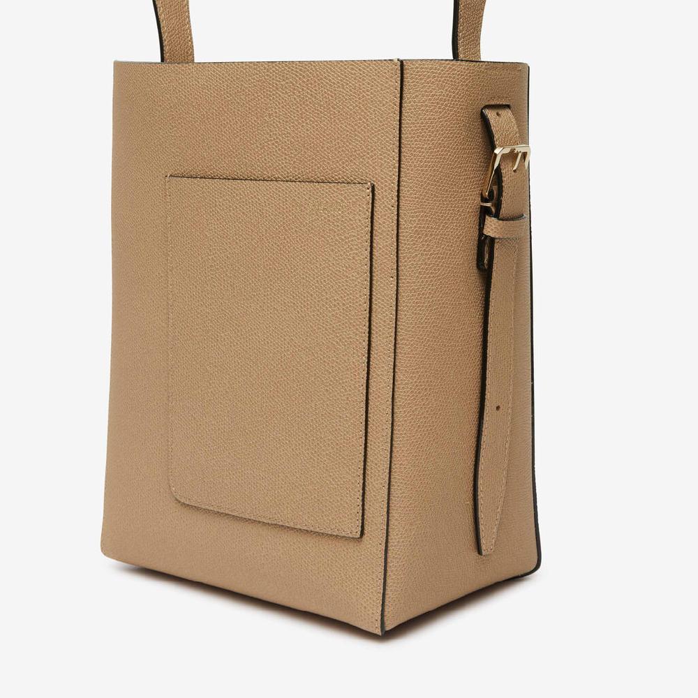 Valextra Borsa a secchiello da Donna Mini in Pelle Beige | Valextra Soft Vendita