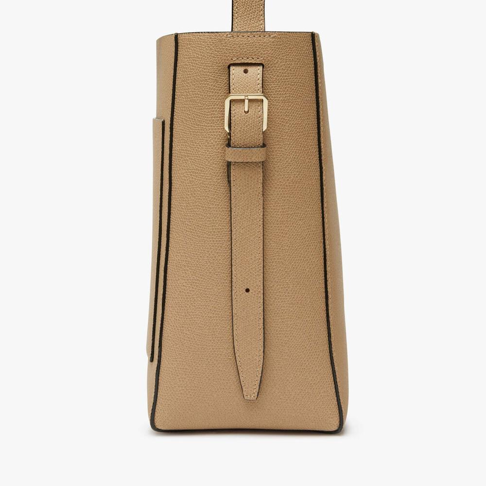 Valextra Borsa a secchiello da Donna Mini in Pelle Beige | Valextra Soft Vendita