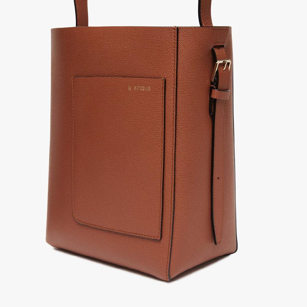 Valextra Borsa a secchiello da Donna Mini in Pelle Marrone | Valextra Soft Promozione