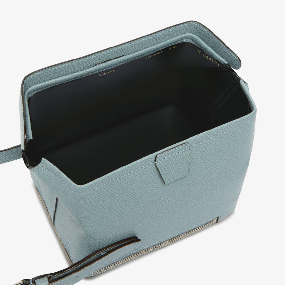 Valextra Valextra Tric Trac: Borsa a mano Mini in Pelle Blu Soddisfazione Garantita