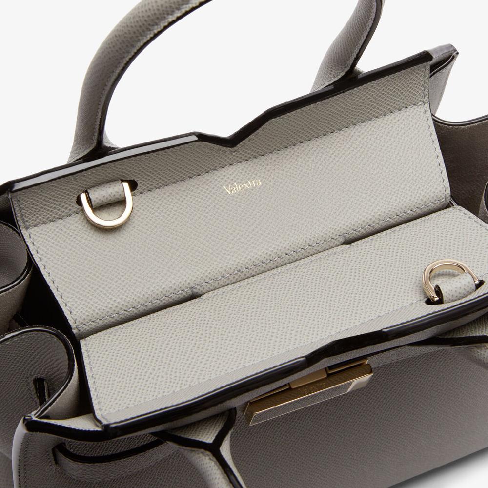 Valextra Borsa due manici Donna Mini in pelle Grigia chiara | Valextra Qualità Garantita