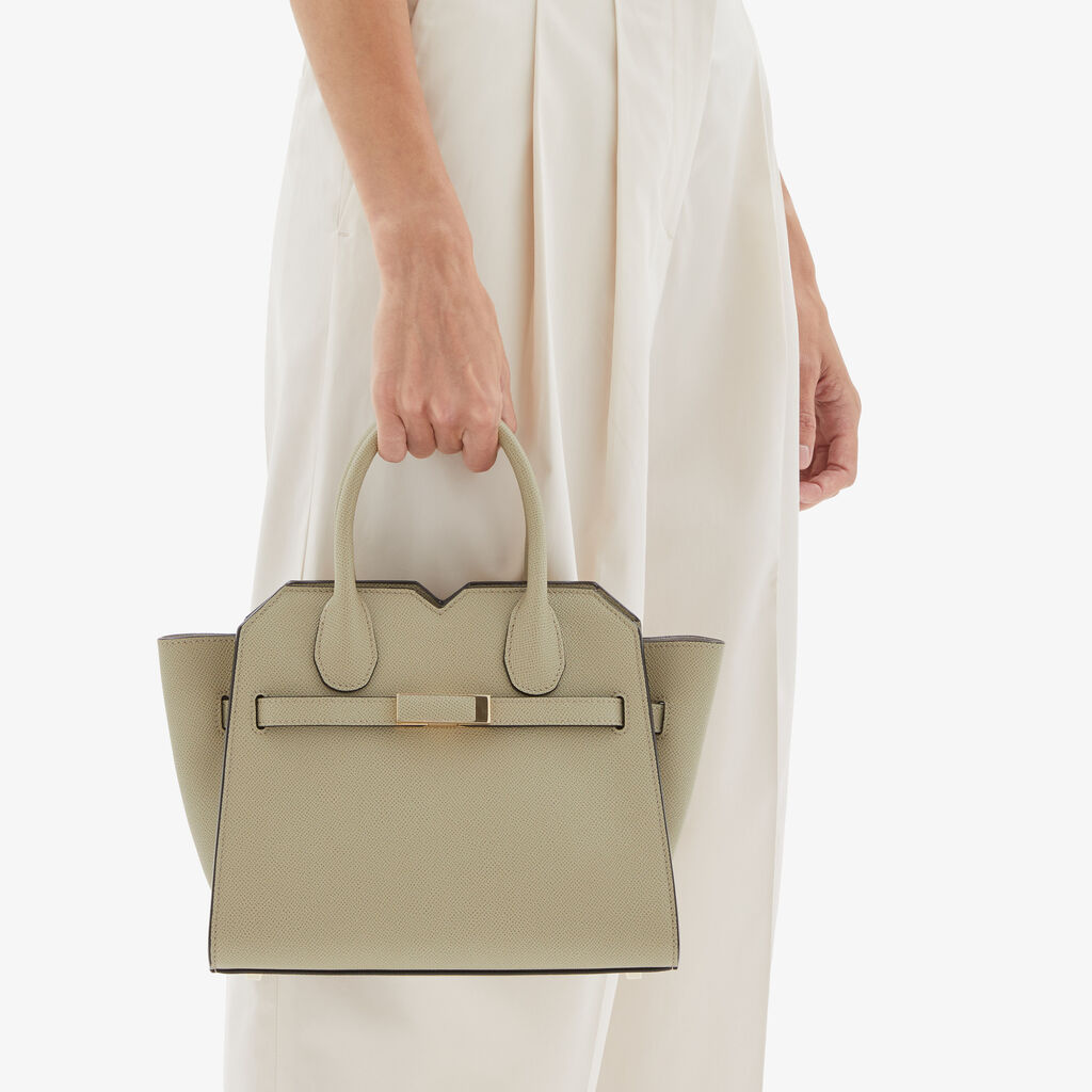 Valextra Borsa a due manici Donna Mini in Pelle Verde tundra | Valextra Negozi Online