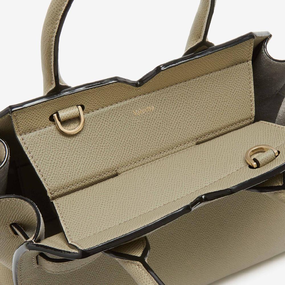 Valextra Borsa a due manici Donna Mini in Pelle Verde tundra | Valextra Negozi Online