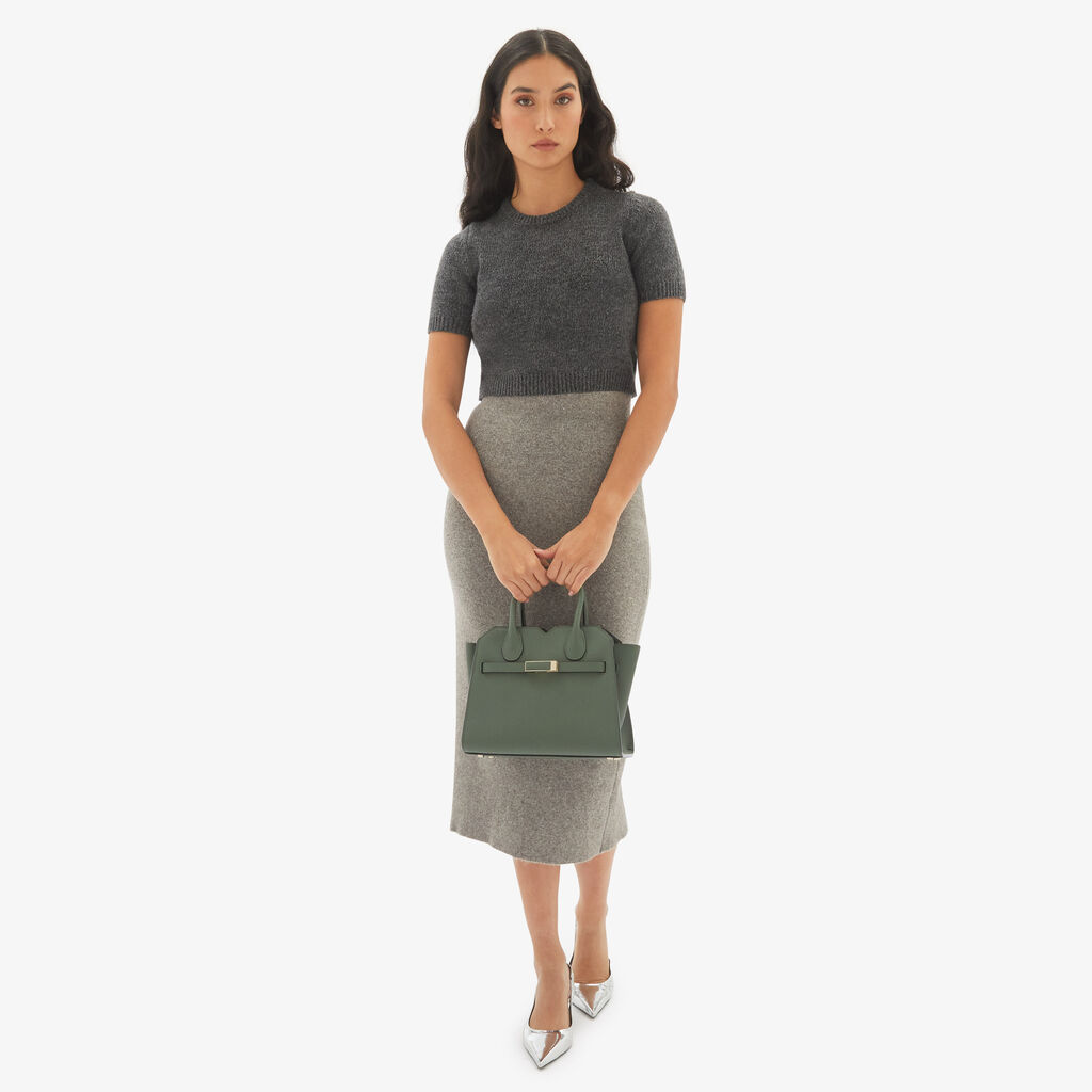 Valextra Borsa due manici da Donna in Pelle Verde di Lusso | Valextra Acquista Ora