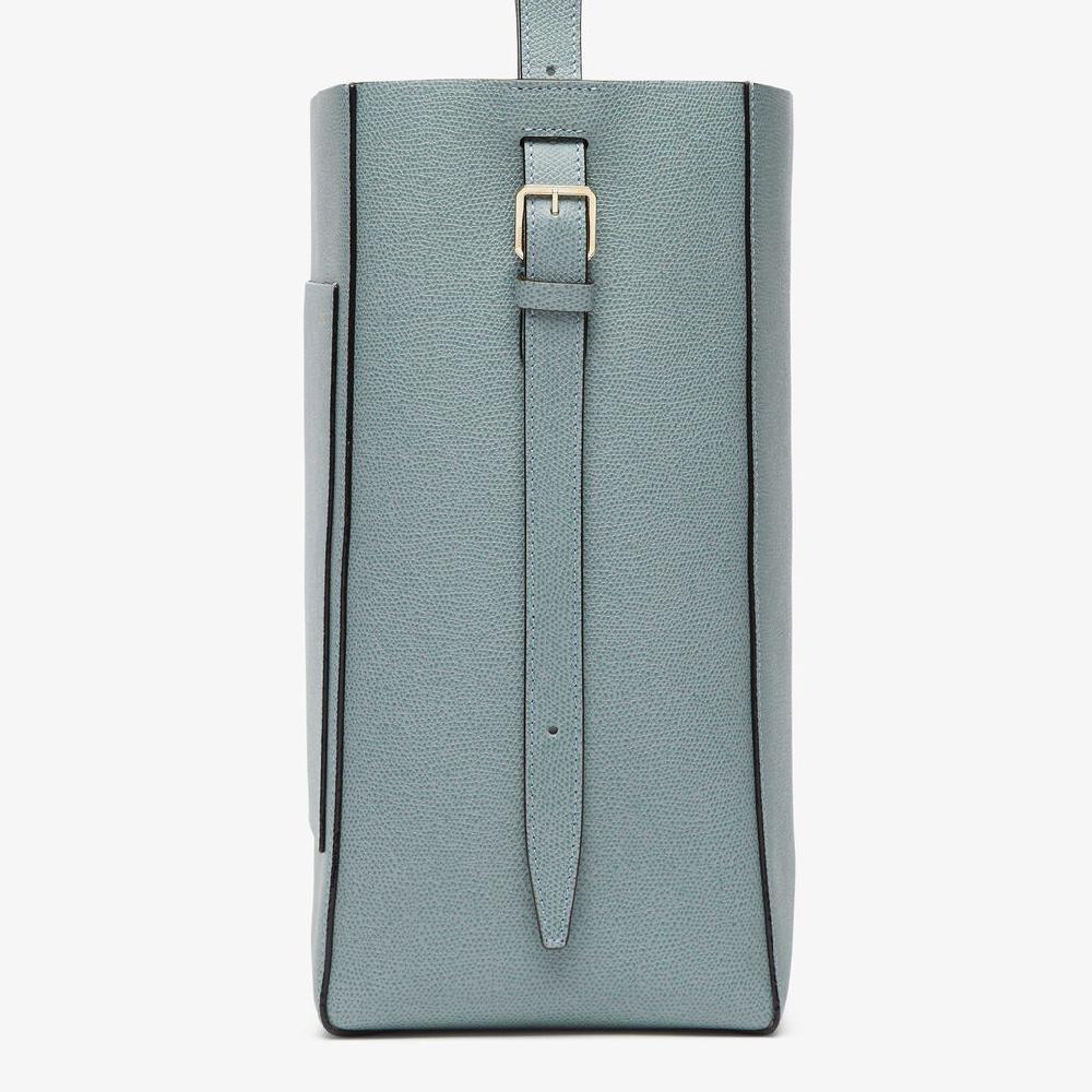 Valextra Borsa a secchiello da Donna in Pelle Azzurra | Valextra Soft Consegna Veloce