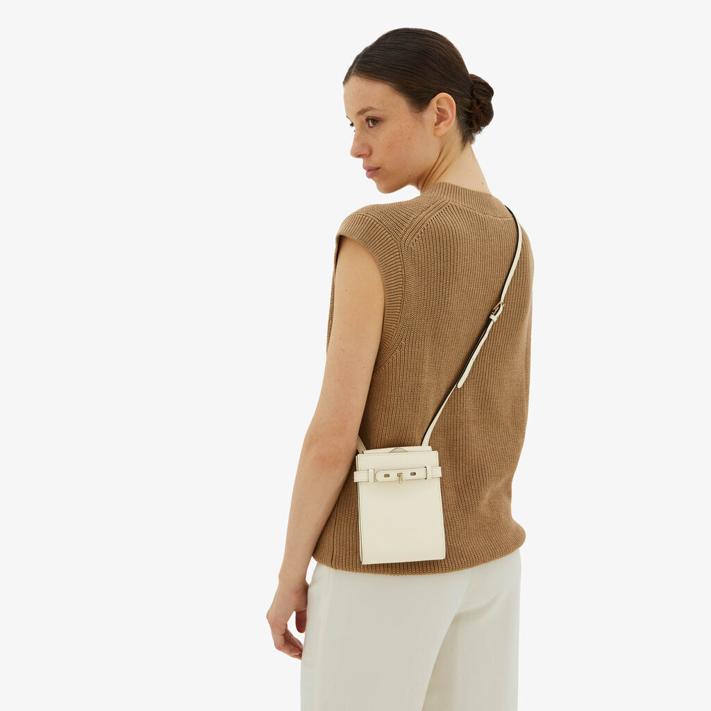 Valextra Borsa a tracolla Micro in Pelle Bianca | Valextra Brera Promozione Limitata
