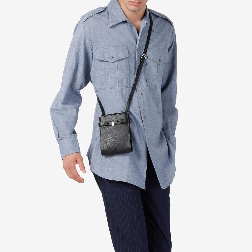 Valextra Borsa a tracolla slim Micro in Pelle Nera | Valextra Brera Fino Al -60%