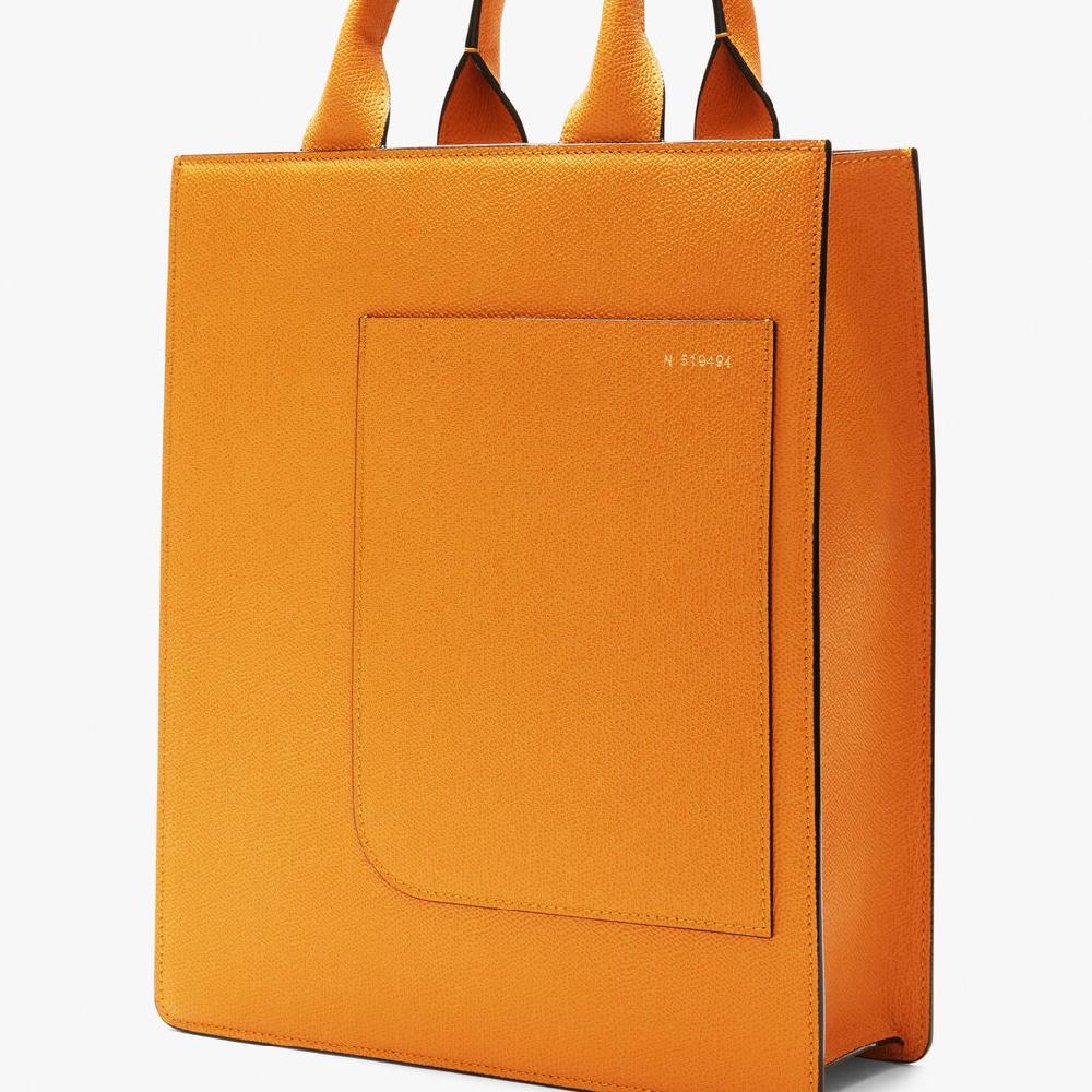 Valextra Borsetta Tote Mini versatile in Pelle Gialla | Valextra Boxy Prezzo Ridotto