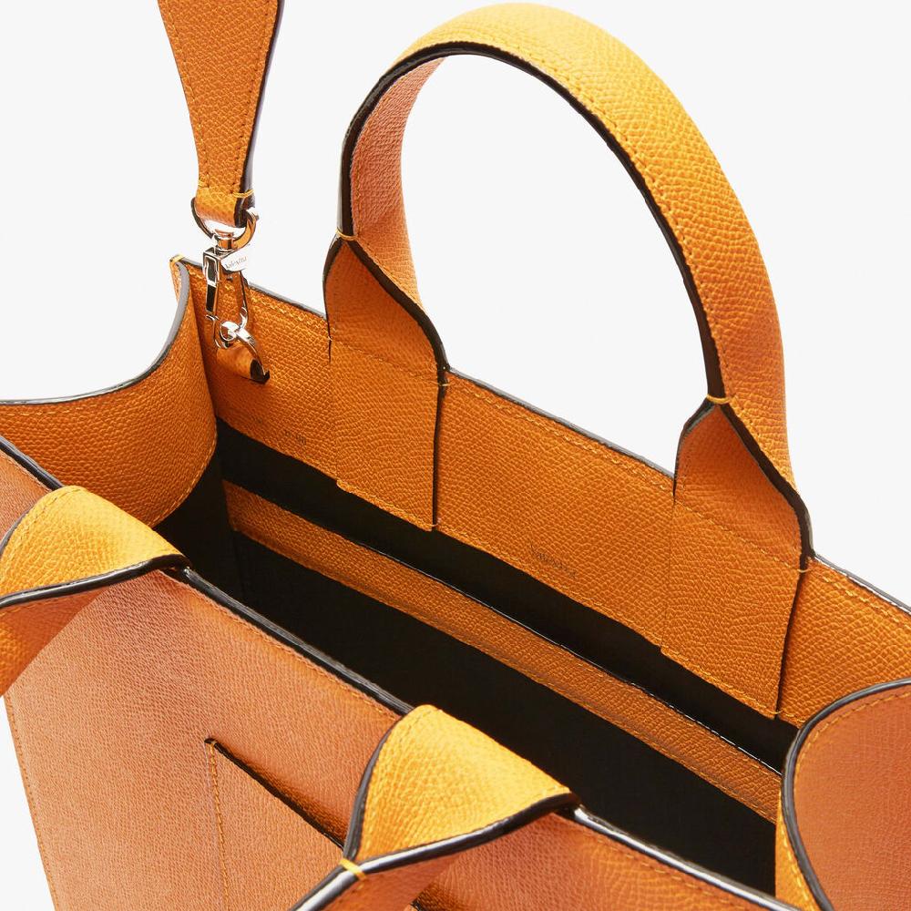 Valextra Borsetta Tote Mini versatile in Pelle Gialla | Valextra Boxy Prezzo Ridotto