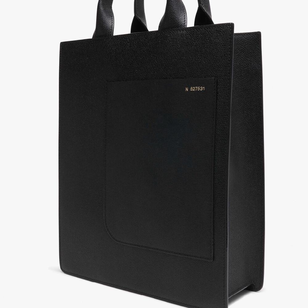 Valextra Borsa a mano da Donna di Lusso in Pelle Nera | Valextra Boxy Sottocosto