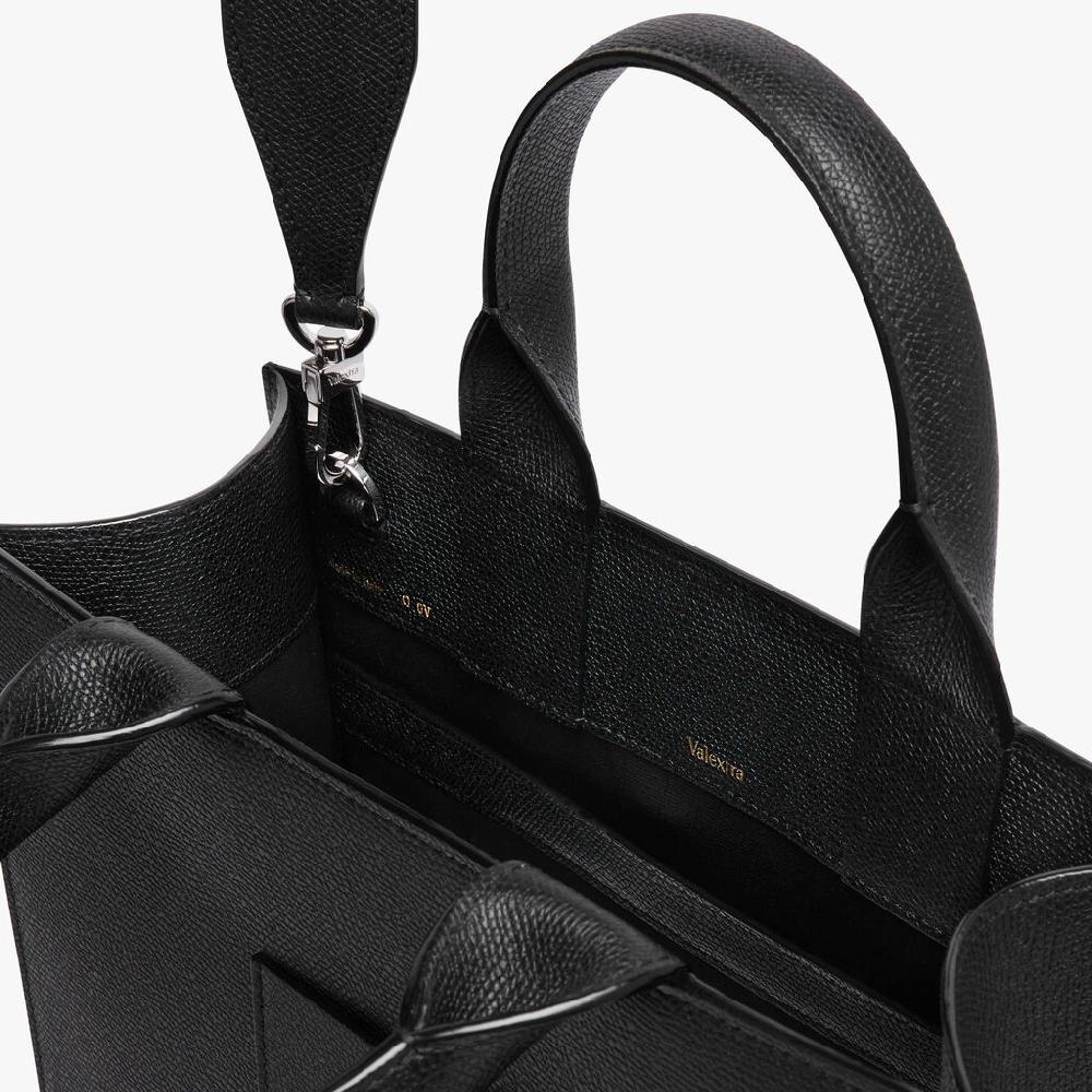 Valextra Borsa a mano da Donna di Lusso in Pelle Nera | Valextra Boxy Sottocosto