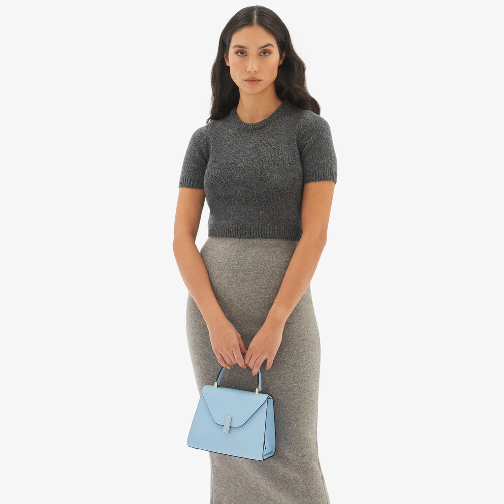 Valextra Borsa a mano da Donna Mini in Pelle Blu | Valextra Iside Online