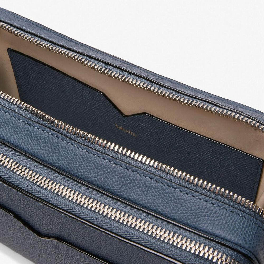Valextra Borsa a tracolla da Uomo in Pelle Grigia | Valextra V-Line In Vendita