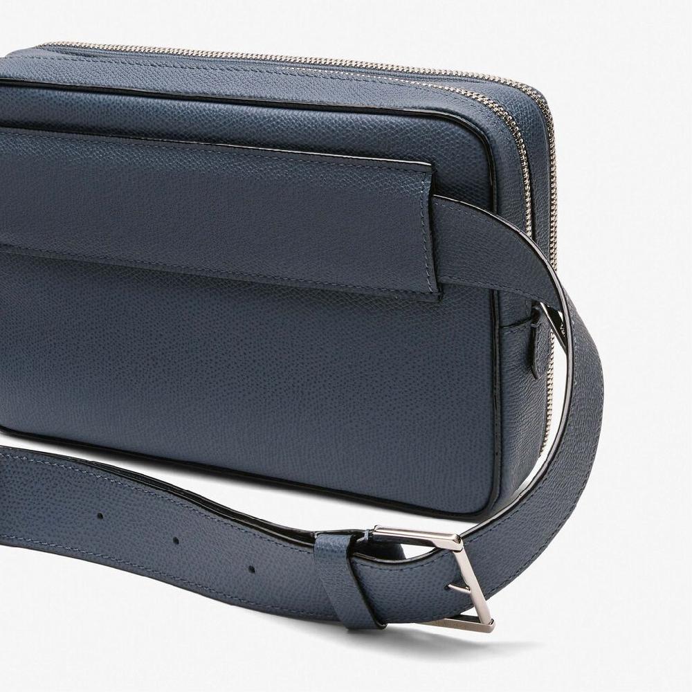 Valextra Borsa a tracolla da Uomo in Pelle Grigia | Valextra V-Line In Vendita
