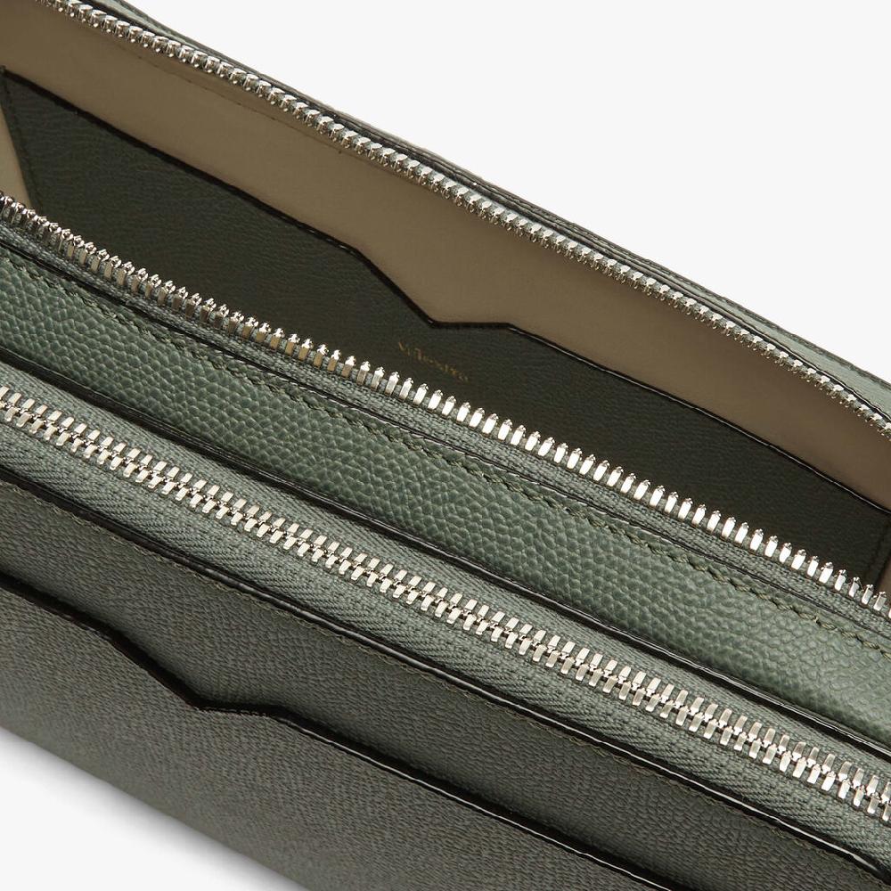 Valextra Bum bag da Uomo in Pelle Verde di Lusso | Valextra V-Line Saldi