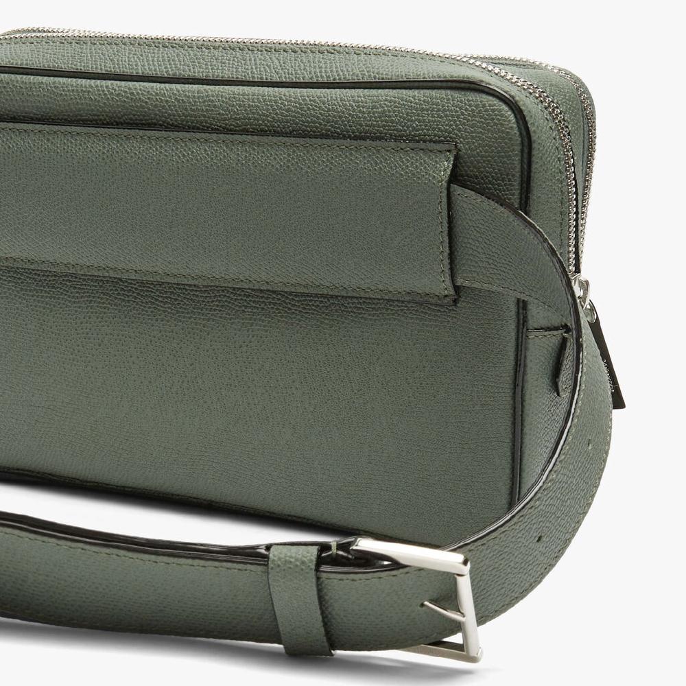 Valextra Bum bag da Uomo in Pelle Verde di Lusso | Valextra V-Line Saldi