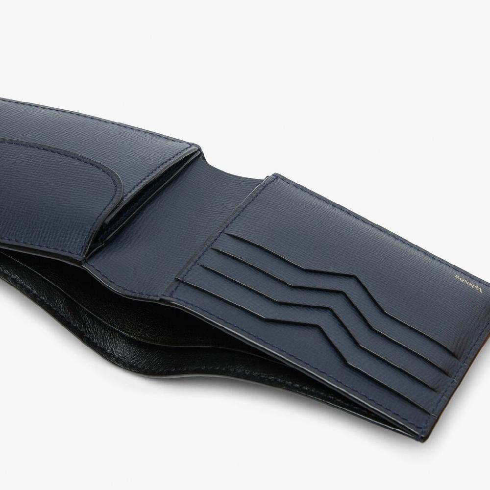 Valextra Portafoglio bifold in Pelle Blu | Valextra piccola pelletteria Vendita Economica