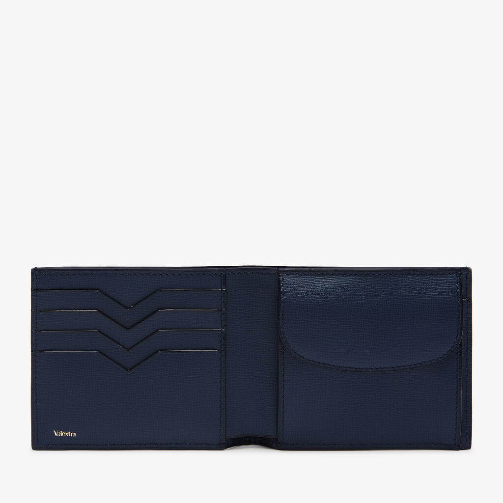 Valextra Portafoglio bifold in Pelle Blu | Valextra piccola pelletteria Vendita Economica